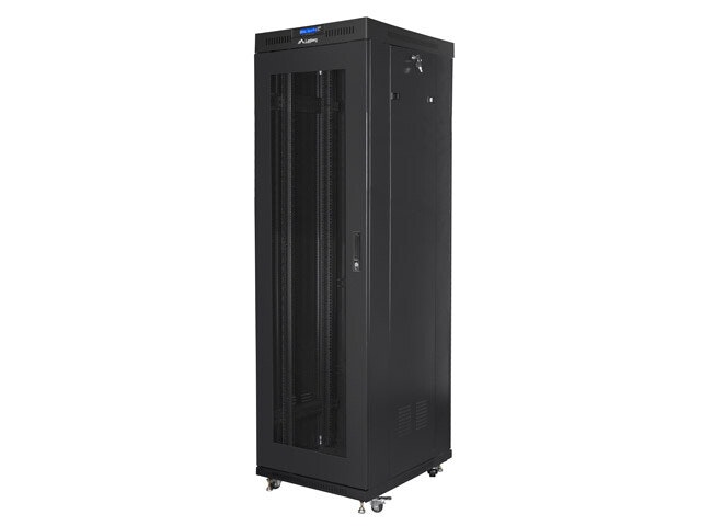 RACKSKÅP 19" FRISTÅENDE 42U/600X800 (FLAT PACK) MED NÄTDÖRR LCD SVART LANBERG V2