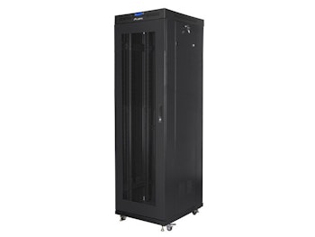 RACKSKÅP 19" FRISTÅENDE 42U/600X800 (FLAT PACK) MED NÄTDÖRR LCD SVART LANBERG V2