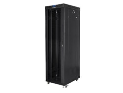 RACKSKÅP 19" FRISTÅENDE 42U/600X1000 (FLAT PACK) MED GLASDÖRR LCD SVART LANBERG V2