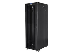 RACKSKÅP 19" FRISTÅENDE 42U/800X1000 (FLAT PACK) MED GLASDÖRR LCD SVART LANBERG V2