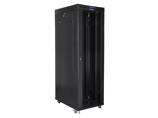 RACKSKÅP 19" FRISTÅENDE 42U/800X1000 (FLAT PACK) MED GLASDÖRR LCD SVART LANBERG V2