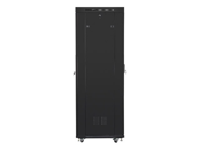 RACKSKÅP 19" FRISTÅENDE 42U/800X800 (FLAT PACK) MED GLASDÖRR LCD SVART LANBERG V2