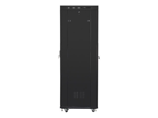 RACKSKÅP 19" FRISTÅENDE 42U/800X800 (FLAT PACK) MED GLASDÖRR LCD SVART LANBERG V2