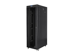 RACKSKÅP 19" FRISTÅENDE 42U/800X1200 (FLAT PACK) MED GLASDÖRR LCD SVART LANBERG V2