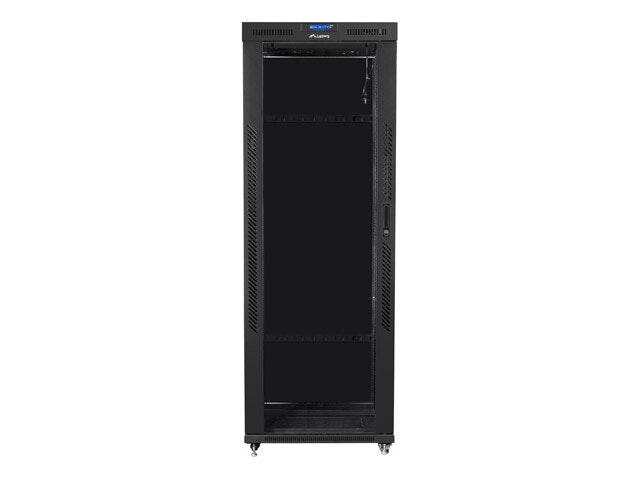 RACKSKÅP 19" FRISTÅENDE 42U/800X800 (FLAT PACK) MED GLASDÖRR LCD SVART LANBERG V2