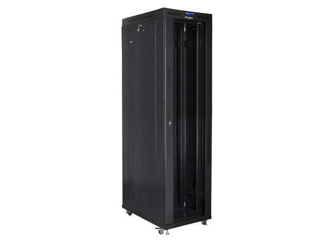 RACKSKÅP 19" FRISTÅENDE 47U/800X1000 (FLAT PACK) MED GLASDÖRR LCD SVART LANBERG V2