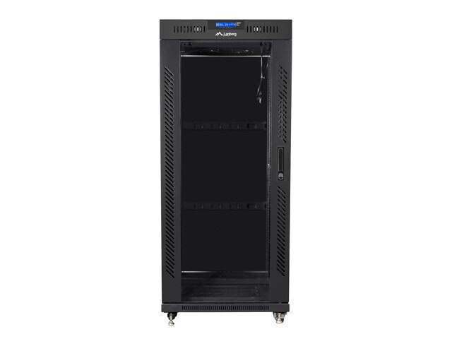 RACKSKÅP 19" FRISTÅENDE 27U/800X1000 (FLAT PACK) MED GLASDÖRR LCD SVART LANBERG V2