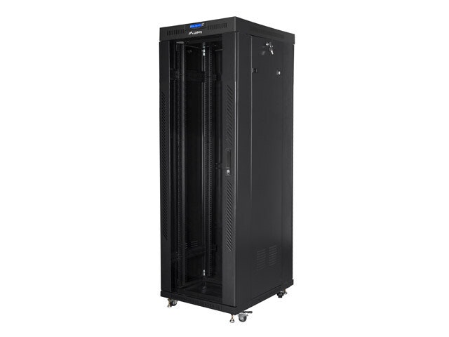 RACKSKÅP 19" FRISTÅENDE 37U/800X1000 (FLAT PACK) SVART MED GLASDÖRR LCD LANBERG V2