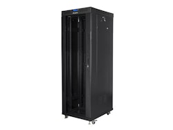 RACKSKÅP 19" FRISTÅENDE 37U/800X1000 (FLAT PACK) SVART MED GLASDÖRR LCD LANBERG V2