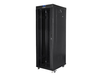 RACKSKÅP 19" FRISTÅENDE 37U/800X1000 (FLAT PACK) SVART MED GLASDÖRR LCD LANBERG V2