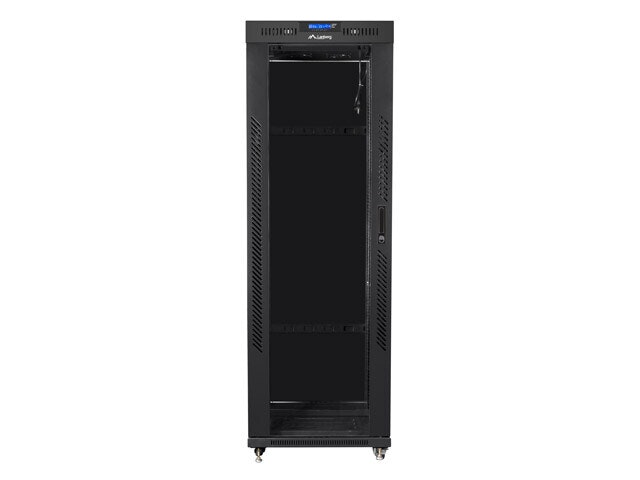 RACKSKÅP 19" FRISTÅENDE 37U/800X1000 (FLAT PACK) SVART MED GLASDÖRR LCD LANBERG V2