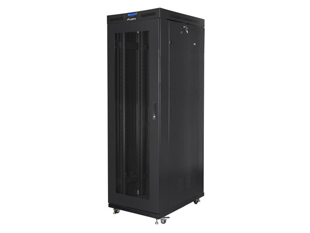 RACKSKÅP 19" FRISTÅENDE 37U/800X1000 (FLAT PACK) SVART MED GLASDÖRR LCD LANBERG V2