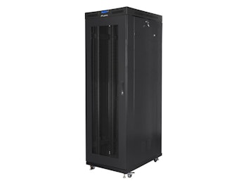 RACKSKÅP 19" FRISTÅENDE 37U/800X1000 (FLAT PACK) SVART MED GLASDÖRR LCD LANBERG V2