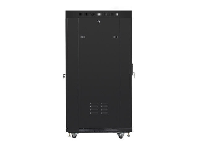 RACKSKÅP 19" FRISTÅENDE 27U/800X1000 (FLAT PACK) MED GLASDÖRR LCD SVART LANBERG V2