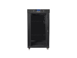 RACKSKÅP 19" FRISTÅENDE 22U/800X1000 (FLAT PACK) SVART MED GLASDÖRR LCD LANBERG V2