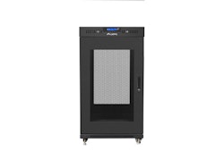 RACKSKÅP 19" FRISTÅENDE 22U/800X800 (FLAT PACK) SVART MED GLASDÖRR LCD LANBERG V2