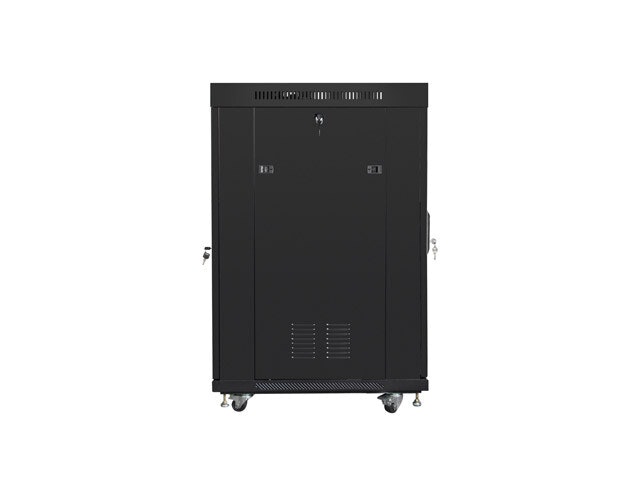 RACKSKÅP 19" FRISTÅENDE 22U/800X800 (FLAT PACK) SVART MED GLASDÖRR LCD LANBERG V2