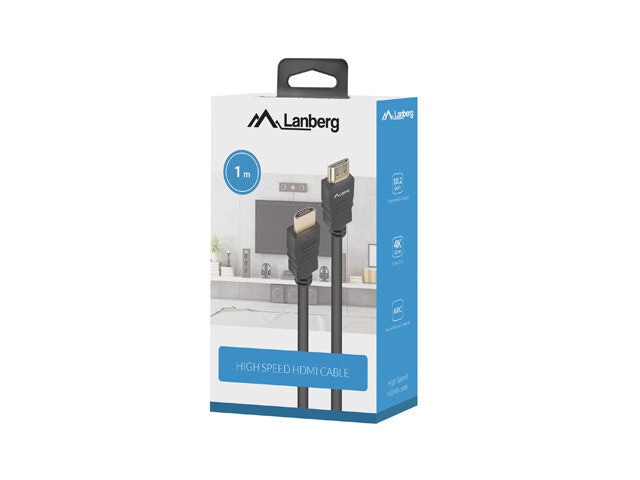 HDMI M/M V1.4 KABEL 1M CCS SVART BOX LANBERG