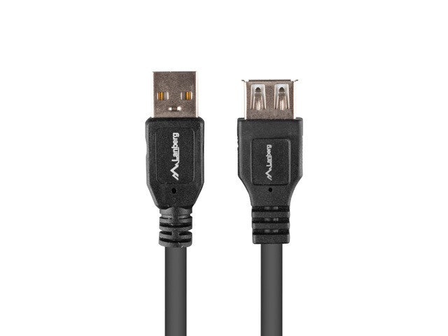 USB-A M/F 2.0 KABEL 1,8M SVART BOX LANBERG