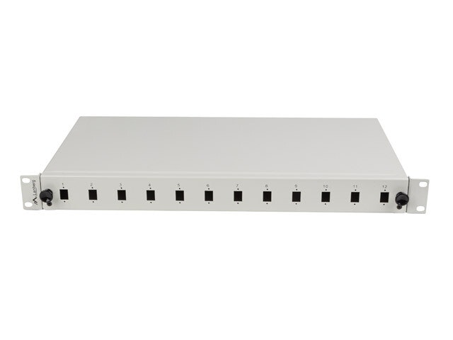 RACKMOUNT 19" 1U FIBER PATCHPANEL LANBERG 12XSC SIMPLEX / 12XLC DUPLEX GRÅ + TILLBEHÖR