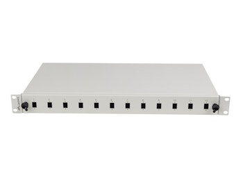 RACKMOUNT 19" 1U FIBER PATCHPANEL LANBERG 12XSC SIMPLEX / 12XLC DUPLEX GRÅ + TILLBEHÖR