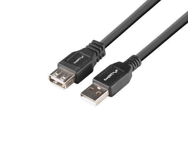 USB-A M/F 2.0 KABEL 1,8M SVART BOX LANBERG