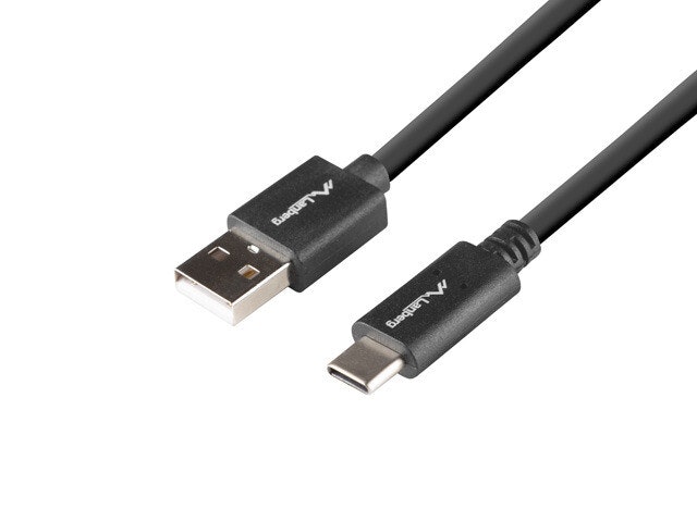 undefinedUSB-C(M)->USB-A(M) 2.0 KABEL 0.5M SVART LÅDA QC 3.0 LANBERGundefined