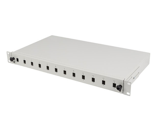 RACKMOUNT 19" 1U FIBER PATCHPANEL LANBERG 12XSC SIMPLEX / 12XLC DUPLEX GRÅ + TILLBEHÖR