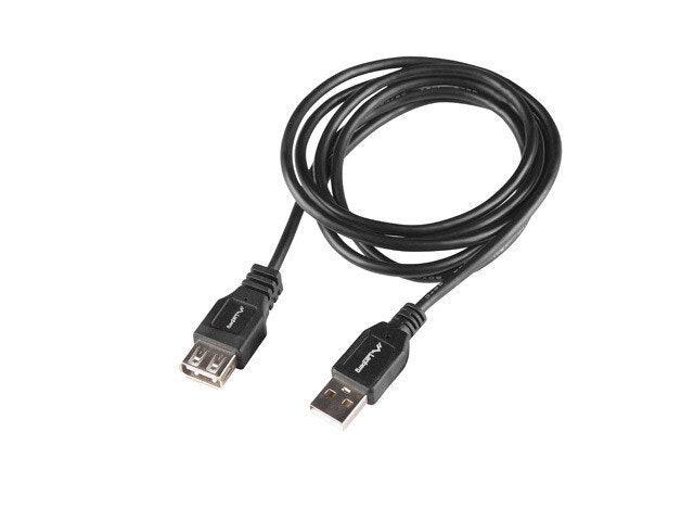 USB-A M/F 2.0 KABEL 1,8M SVART BOX LANBERG