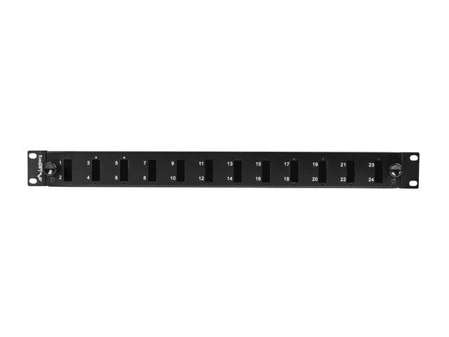 RACKMOUNT 19" 1U FIBER PATCHPANEL LANBERG 12XSC DUPLEX / 12XLC QUAD SVART + TILLBEHÖR