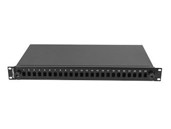 RACKMOUNT 19" 1U FIBER PATCHPANEL LANBERG 24XSC SIMPLEX/24XLC DUPLEX SVART + TILLBEHÖR