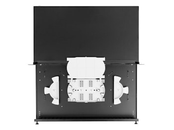 RACKMOUNT 19" 1U FIBER PATCHPANEL LANBERG 24XSC DUPLEX / 24XLC QUAD SVART + TILLBEHÖR