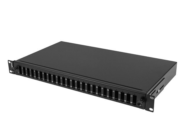 RACKMOUNT 19" 1U FIBER PATCHPANEL LANBERG 24XSC DUPLEX / 24XLC QUAD SVART + TILLBEHÖR