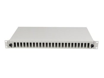 RACKMOUNT 19" 1U FIBER PATCHPANEL LANBERG 24XSC DUPLEX / 24XLC QUAD GRÅ + TILLBEHÖR