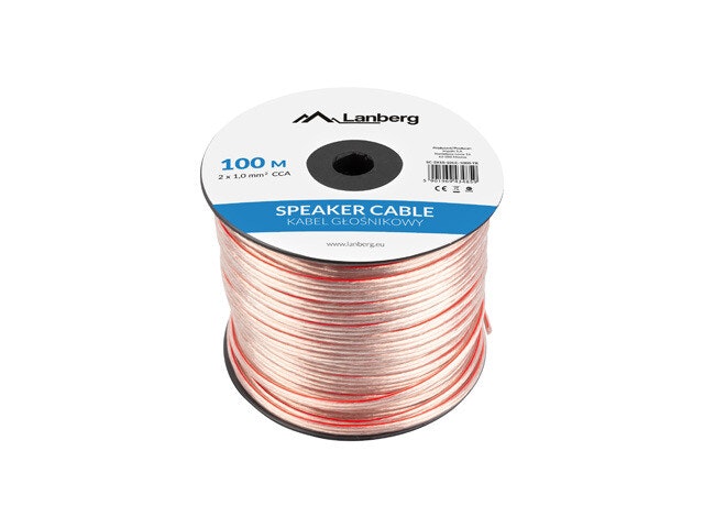 HÖGTALARKABEL 2X1.0MM2 100M TRANSPARENT LANBERG