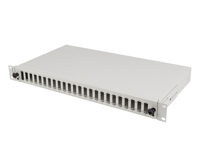 RACKMOUNT 19" 1U FIBER PATCHPANEL LANBERG 24XSC DUPLEX / 24XLC QUAD GRÅ + TILLBEHÖR