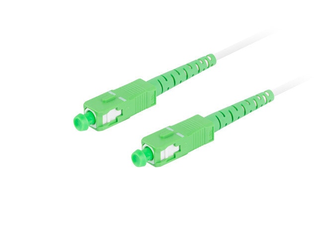 FIBEROPTISK PATCHKABEL SM SC/APC-SC/APC SIMPLEX 20M LSZH G657A2 3,0MM VIT LANBERG