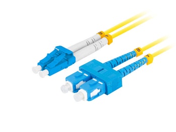 FIBEROPTISK PATCHKABEL SM SC/UPC-LC/UPC DUPLEX 5M LSZH G657A1 3,0MM GUL LANBERG