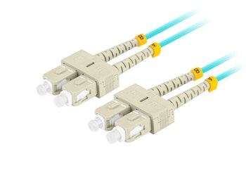 FIBEROPTISK PATCHKABEL MM SC/UPC-SC/UPC DUPLEX 2M LSZH OM3 50/125 3,0MM AQUA LANBERG