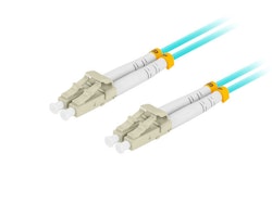FIBEROPTISK PATCHKABEL MM LC/UPC-LC/UPC DUPLEX 1M LSZH OM3 50/125 3,0MM AQUA LANBERG