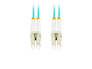 FIBEROPTISK PATCHKABEL MM LC/UPC-LC/UPC DUPLEX 1M LSZH OM3 50/125 3,0MM AQUA LANBERG