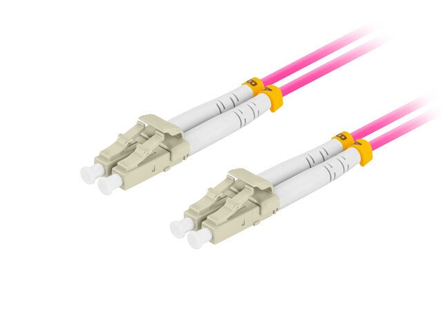 FIBEROPTISK PATCHKABEL MM LC/UPC-LC/UPC DUPLEX 10M LSZH OM4 50/125 3,0MM VIOLETT LANBERG