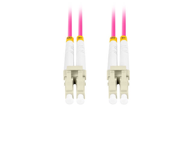 FIBEROPTISK PATCHKABEL MM LC/UPC-LC/UPC DUPLEX 5M LSZH OM4 50/125 3,0MM VIOLETT LANBERG