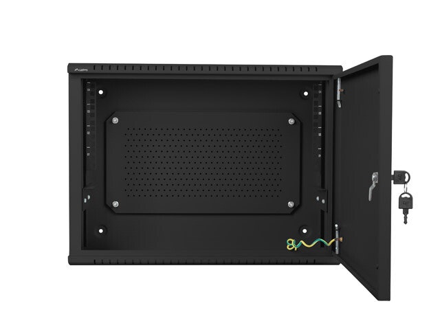 RACKSKÅP 19" VÄGGMONTERAT 4U+3U/540X200 LÅGPROFIL SVART LANBERG (MONTERAT)