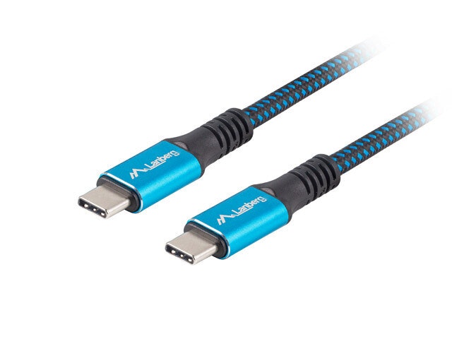 USB-C M/M 4.0 KABEL 0,5M 100W 8K 30HZ SVART-BLÅ LANBERG