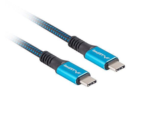 USB-C M/M 4.0 KABEL 1,2M 100W 8K 30HZ SVART-BLÅ LANBERG