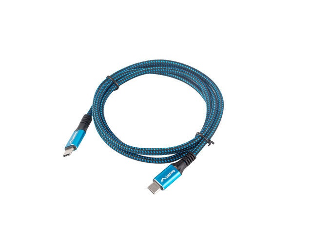 USB-C M/M 4.0 KABEL 1,2M 100W 8K 30HZ SVART-BLÅ LANBERG