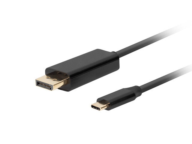 undefinedUSB-C(M)->DISPLAYPORT(M) KABEL 0,5M 4K 60HZ SVART LANBERGundefined