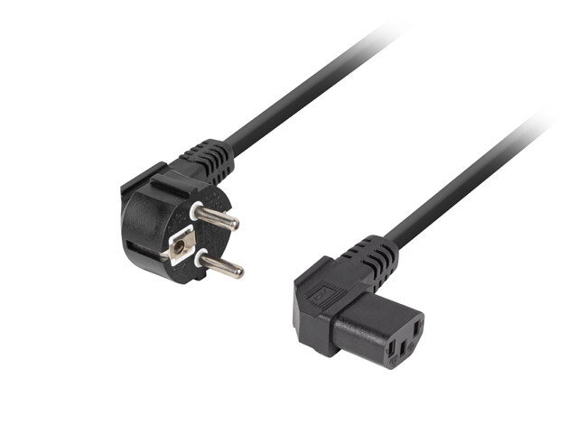 undefinedCEE 7/7->IEC 320 C13 NÄTSLADD 3M VINKLAD HÖGER VDE SVART LANBERGundefined
