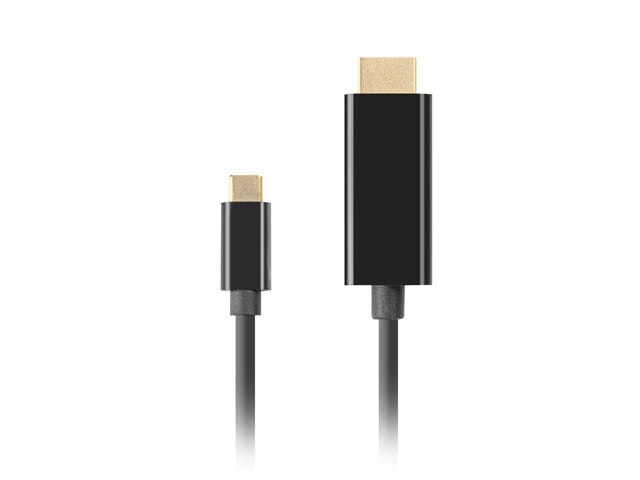 undefinedUSB-C(M)->HDMI(M) KABEL 1M 4K 60HZ SVART LANBERGundefined